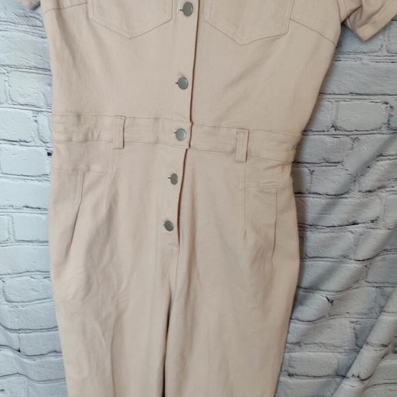 Heatherly Piper Coverall Crop Jumpsuit Putty Short Sleeve NEW Size Small - Picture 7 of 10